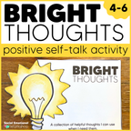 Positive Self Talk Activity for Helpful Thinking | Bright Thoughts Minibook | CBT Counseling Worksheets
