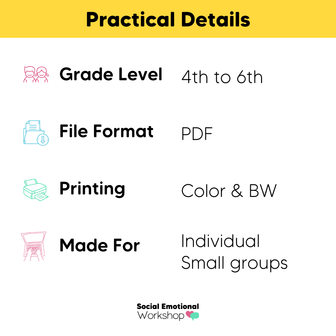 Positive Self Talk Activity for Helpful Thinking | Bright Thoughts Minibook | CBT Counseling Worksheets