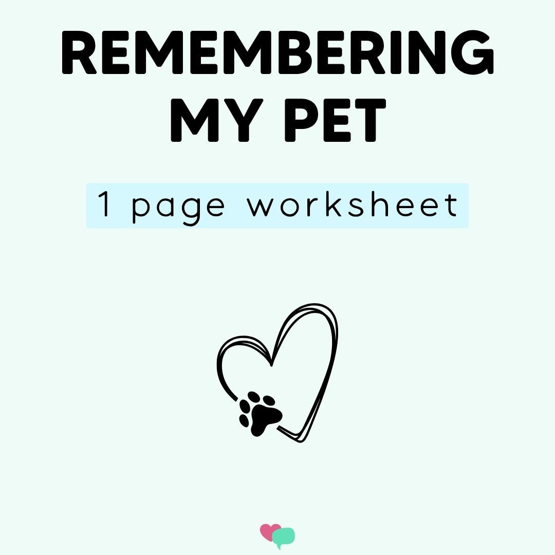 Remembering A Pet Worksheet