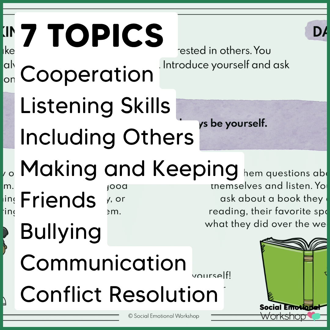 Friendship, Social Skills, and Peer Relationships - Quick SEL Worksheets Bundle
