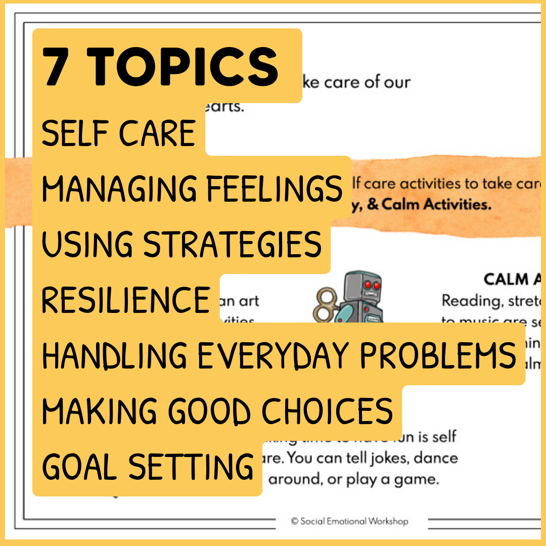 Self Management SEL Worksheets - Regulation, Goal Setting, Using Strategies, Good Choices