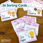 Negative and Positive Thinking Sort - CBT Counseling Activity for Positive Self Talk