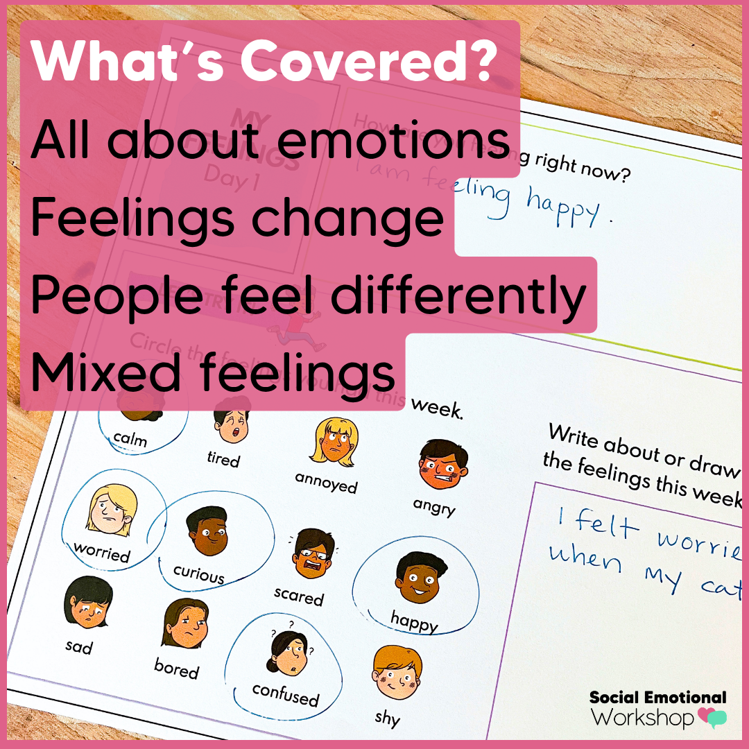 Feelings and Emotions - SEL Worksheets for Identifying Feelings - Low Prep