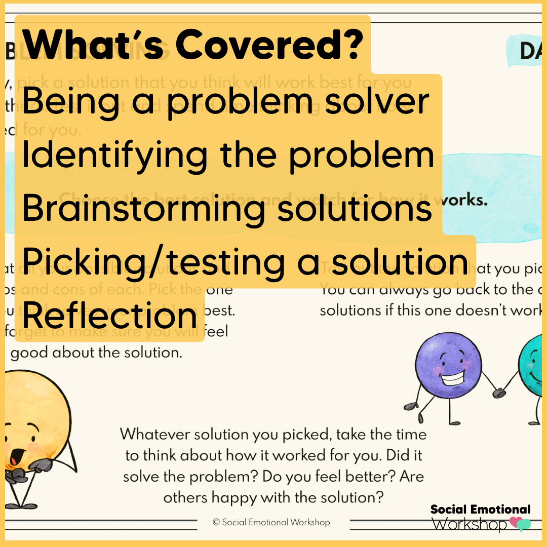 Problem Solving Scenarios - Social Skills & Conflict Resolution - SEL Worksheets