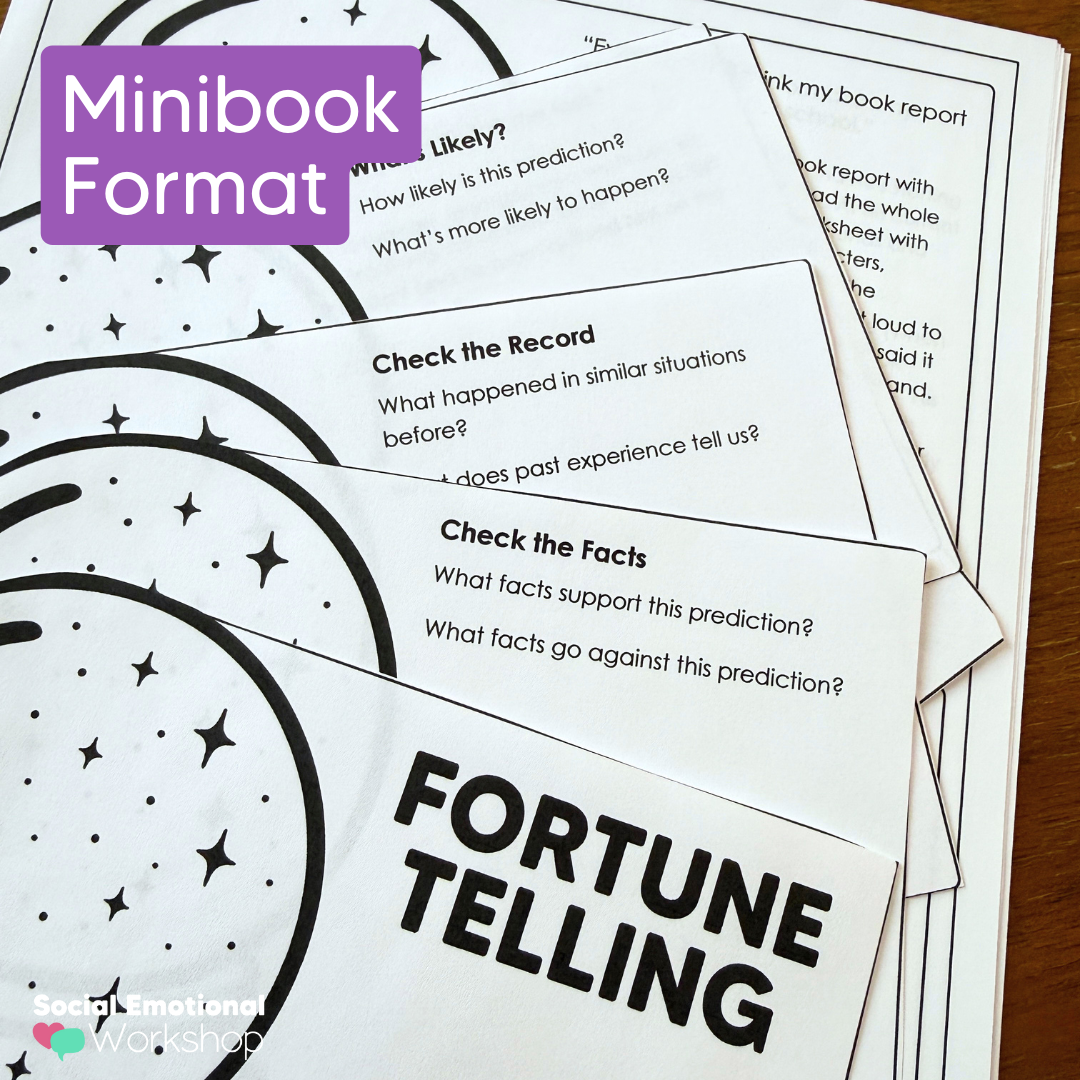 Fortune Telling CBT Activity | Cognitive Distortion | Counseling Worksheets