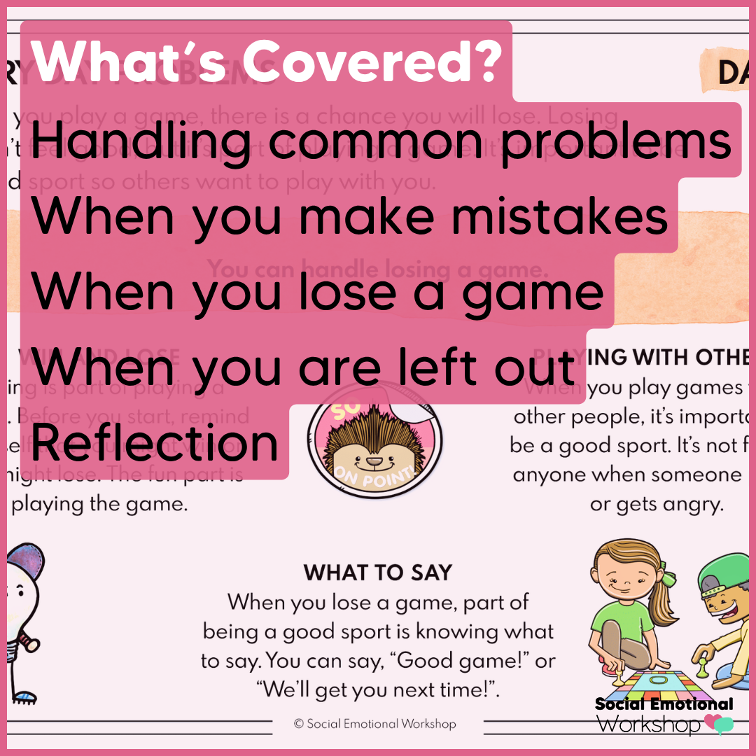 Handling Everyday Problems - Making Mistakes, Left Out, Losing - SEL Worksheets