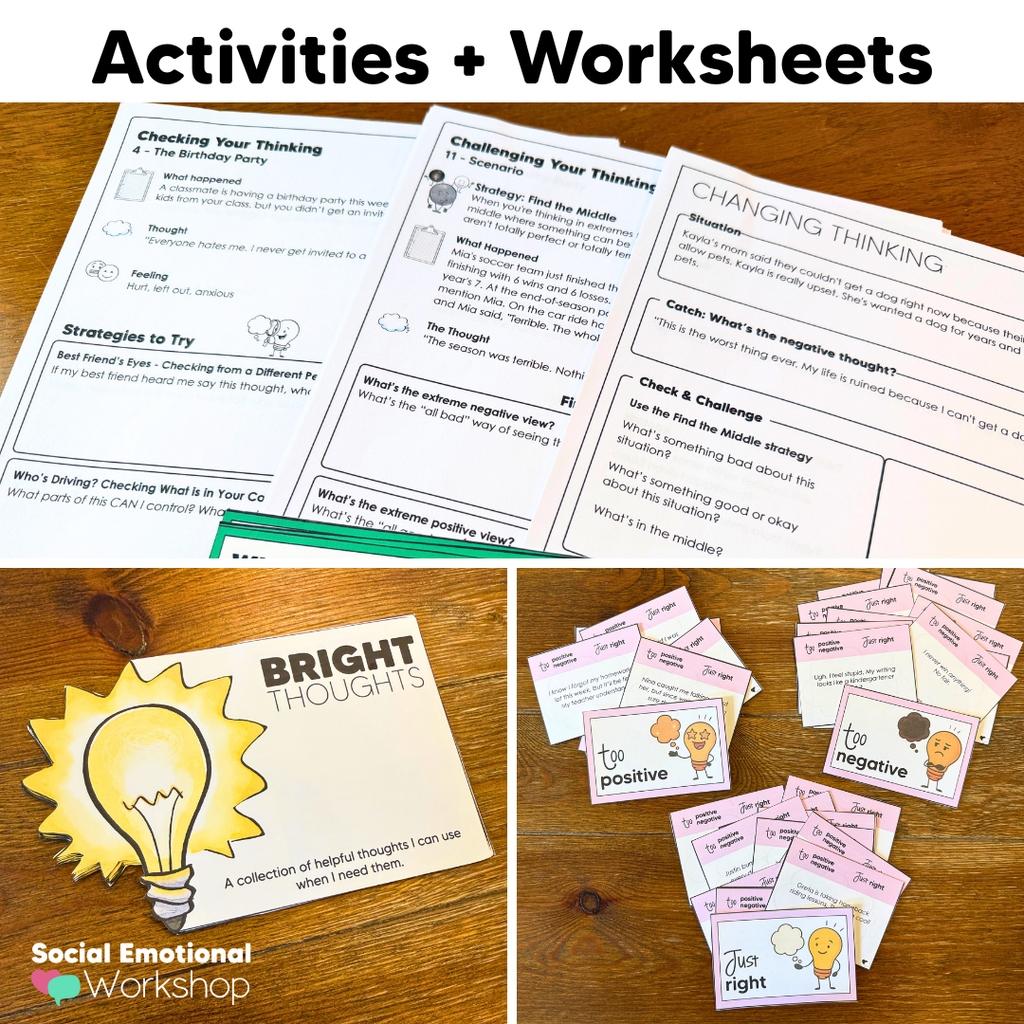 Reframing Negative Thoughts: Positive Self-Talk | CBT Counseling Activities for Changing Negative Thinking Vol 1