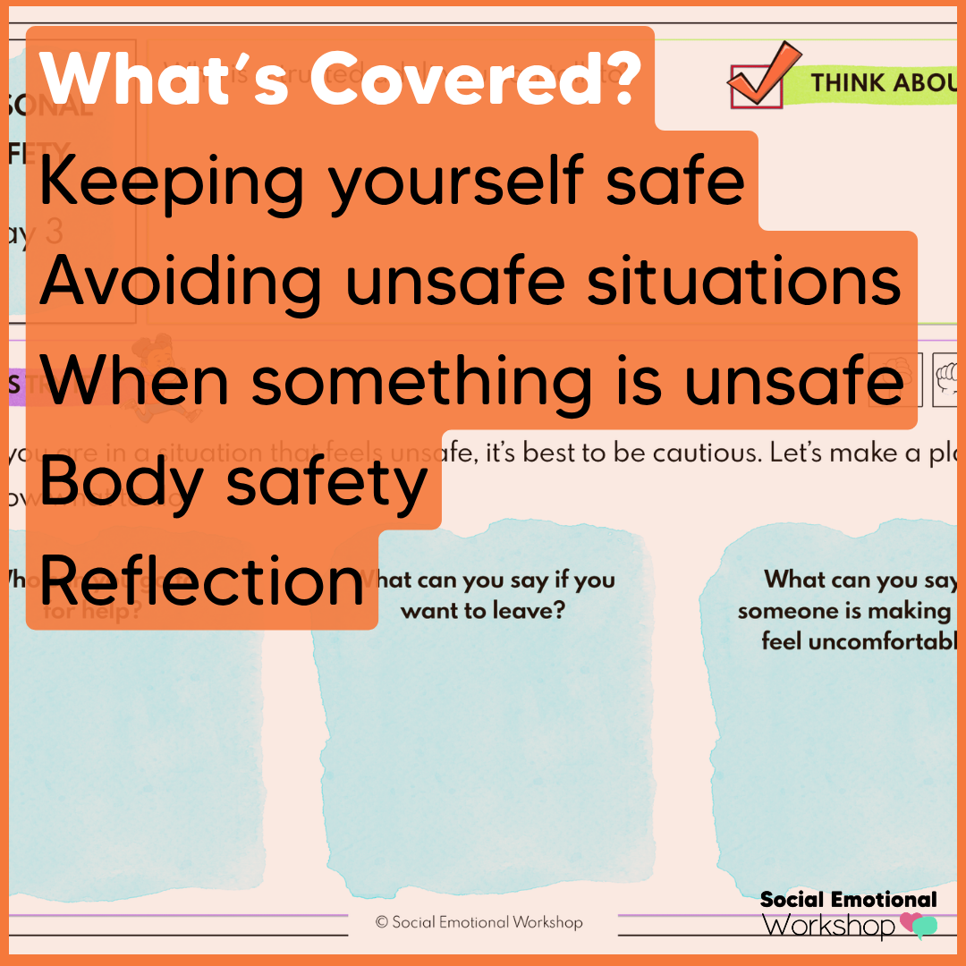 Personal Safety, Body Safety, Safe vs Unsafe - SEL Worksheets