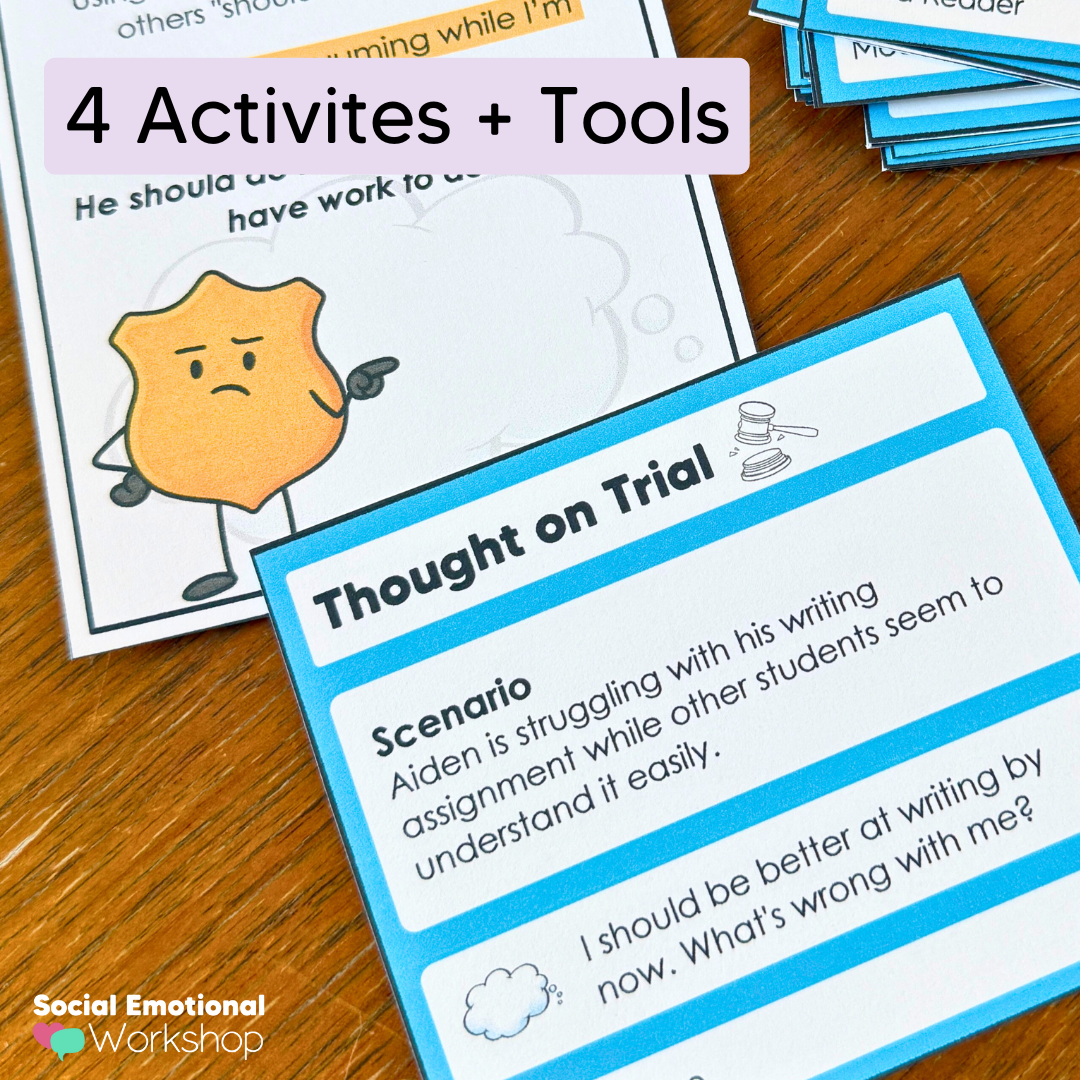 Reframing Negative Thoughts to Positive Self-Talk | Counseling CBT Activities Changing Negative Thinking Vol2