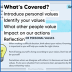 Personal Values + Core Values - SEL Worksheets - Decision Making