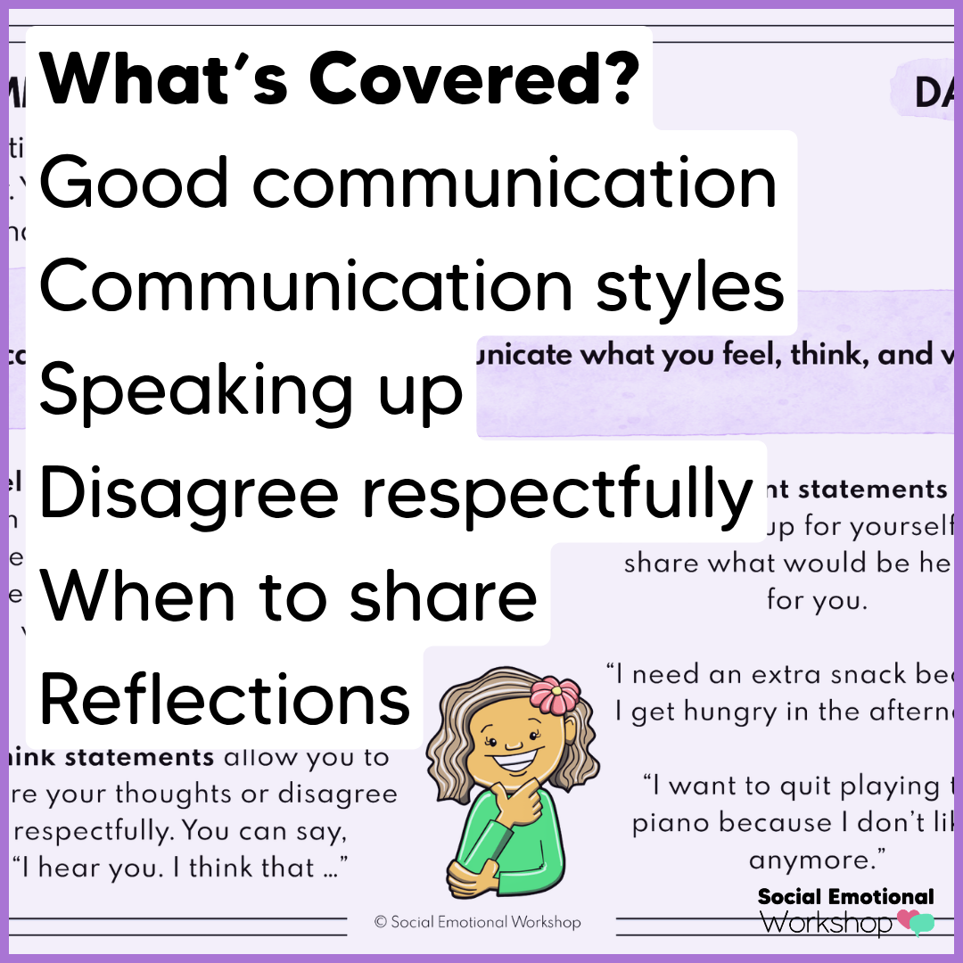 Assertive Communication Skills & SEL Worksheets | Social Skills Activities