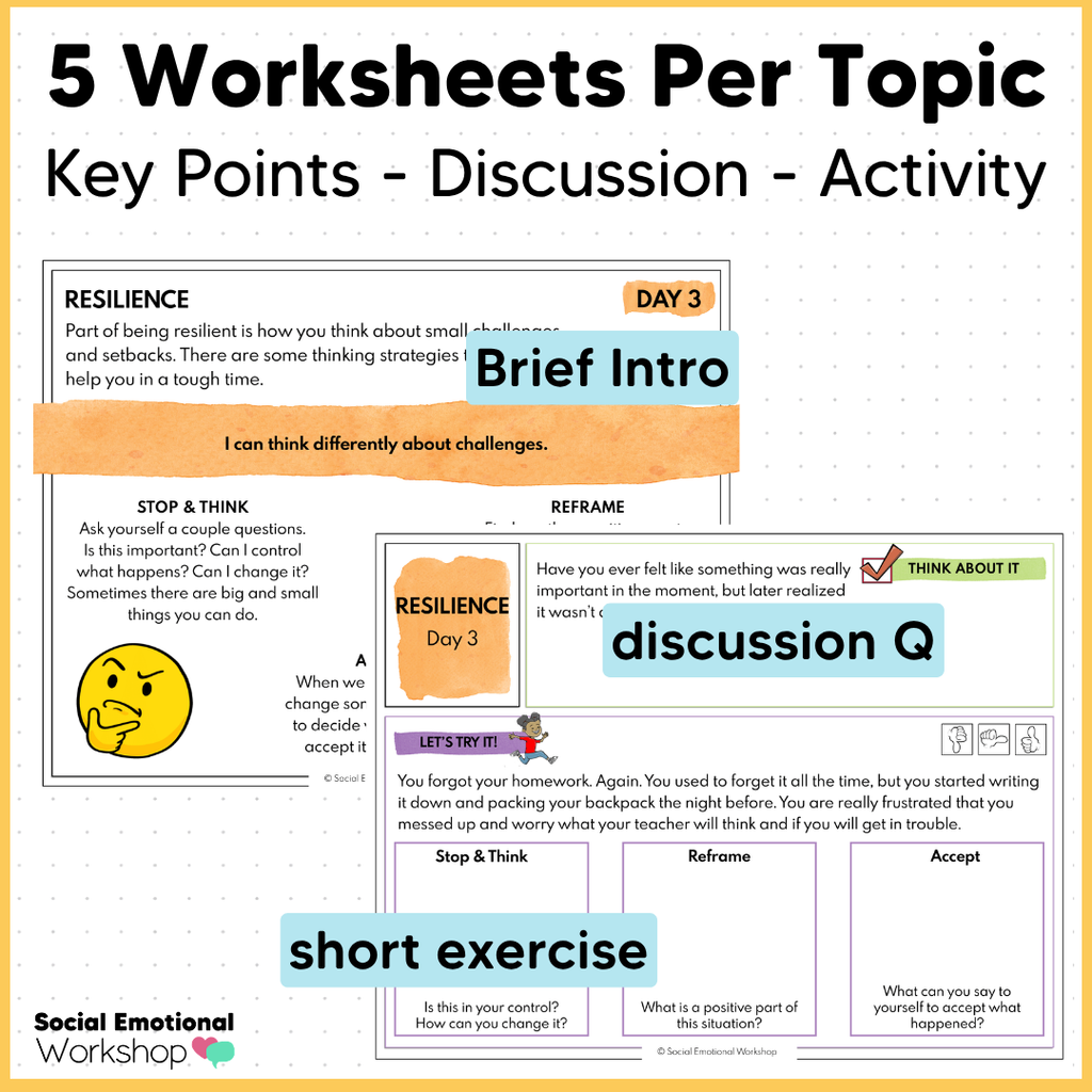 Self Management SEL Worksheets - Regulation, Goal Setting, Using Strategies, Good Choices