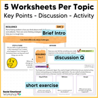 Self Management SEL Worksheets - Regulation, Goal Setting, Using Strategies, Good Choices