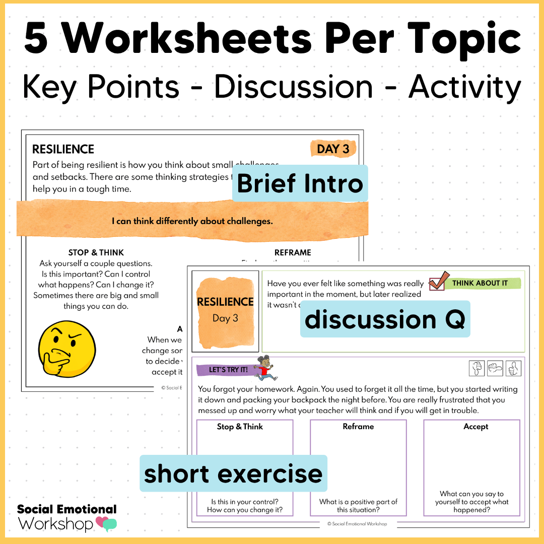 Self Management SEL Worksheets - Regulation, Goal Setting, Using Strategies, Good Choices