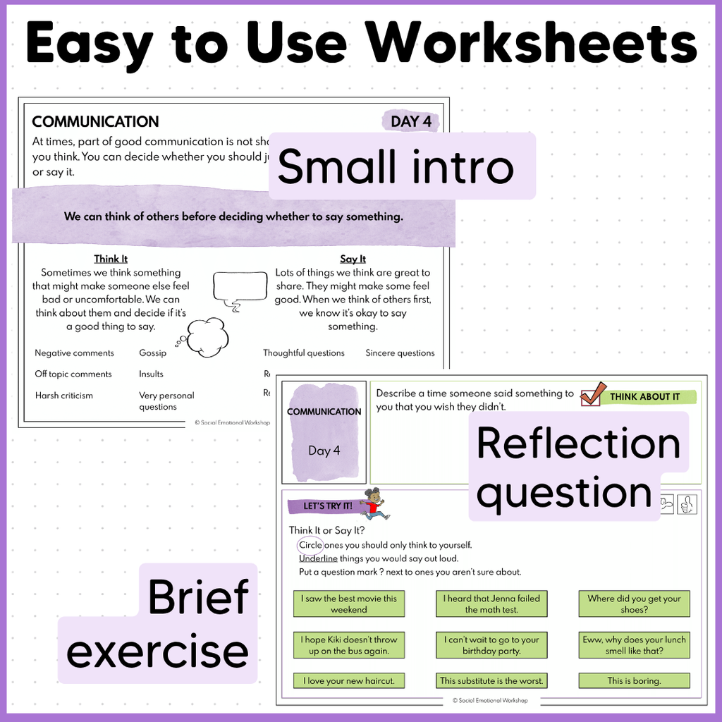 Assertive Communication Skills & SEL Worksheets | Social Skills Activities