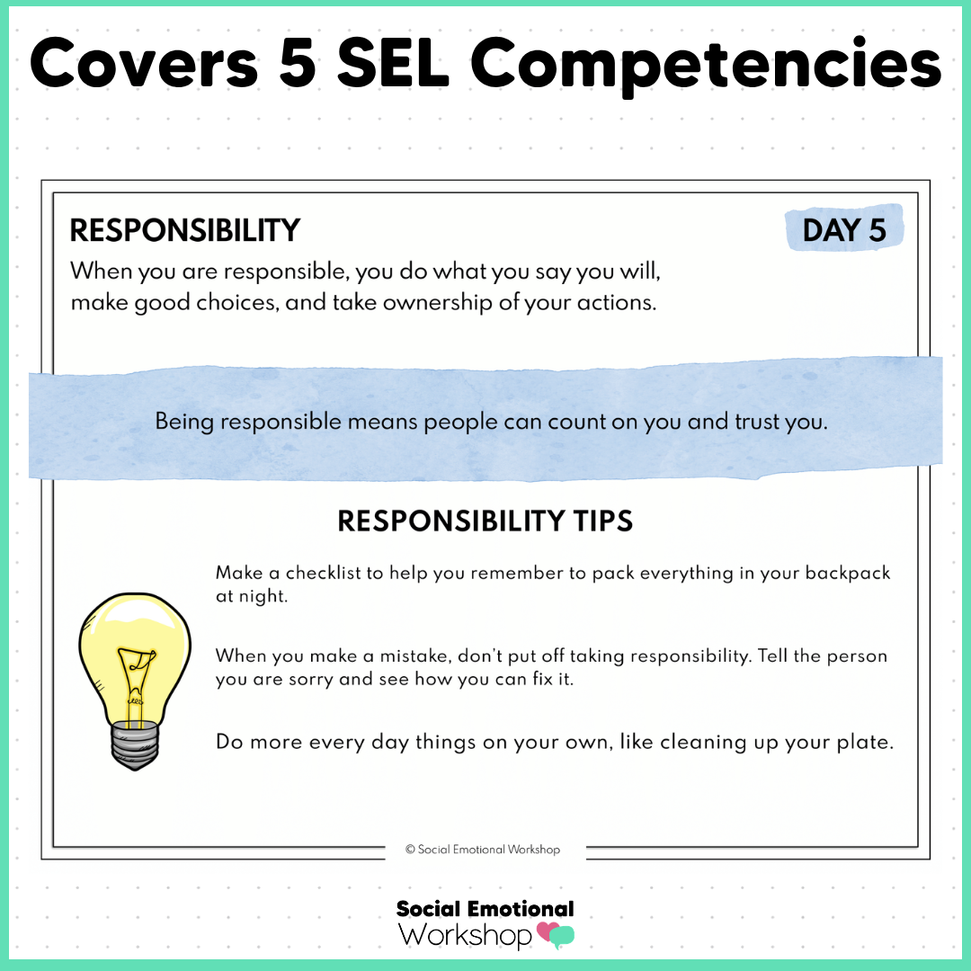 SEL Worksheets Bundle for Grades 3-5 - 35 Topics of No-Prep SEL Activitie - Print & Digital - Counseling & Classroom