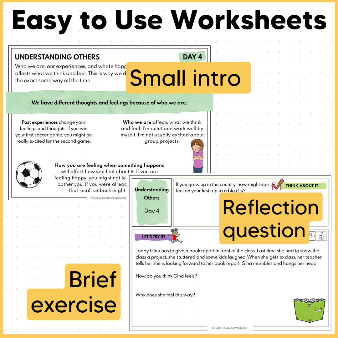 Perspective Taking Scenarios - Social Skills SEL Worksheets