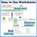 Citizenship - Being a Good Citizen Activities SEL Worksheets Community