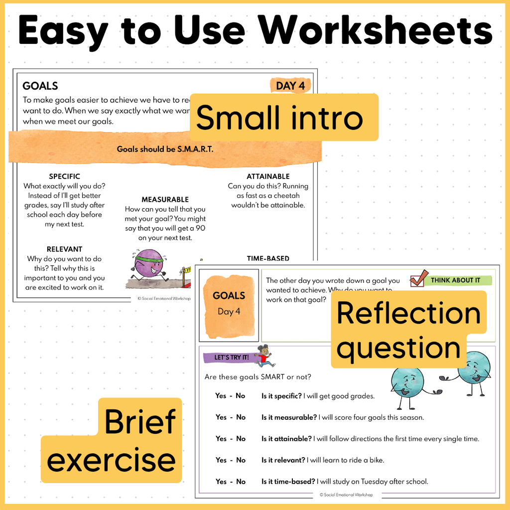 Goal Setting Worksheets and SMART Goal Activities for Students - SEL Worksheets