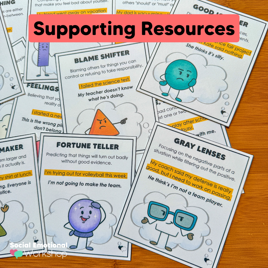 Reframing Negative Thoughts: Positive Self-Talk | CBT Counseling Activities for Changing Negative Thinking Vol 1