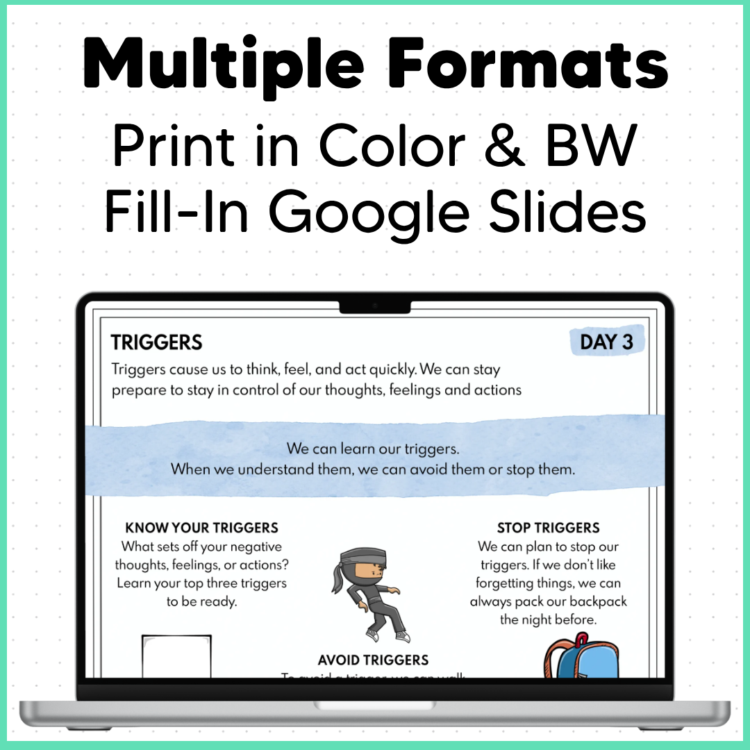 SEL Worksheets Bundle for Grades 3-5 - 35 Topics of No-Prep SEL Activitie - Print & Digital - Counseling & Classroom