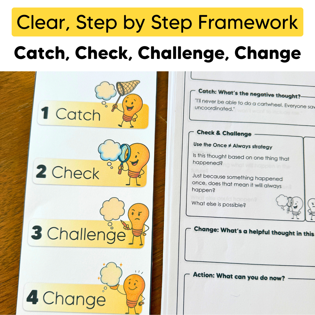 Reframing Negative Thoughts: Positive Self-Talk | CBT Counseling Activities for Changing Negative Thinking Vol 1