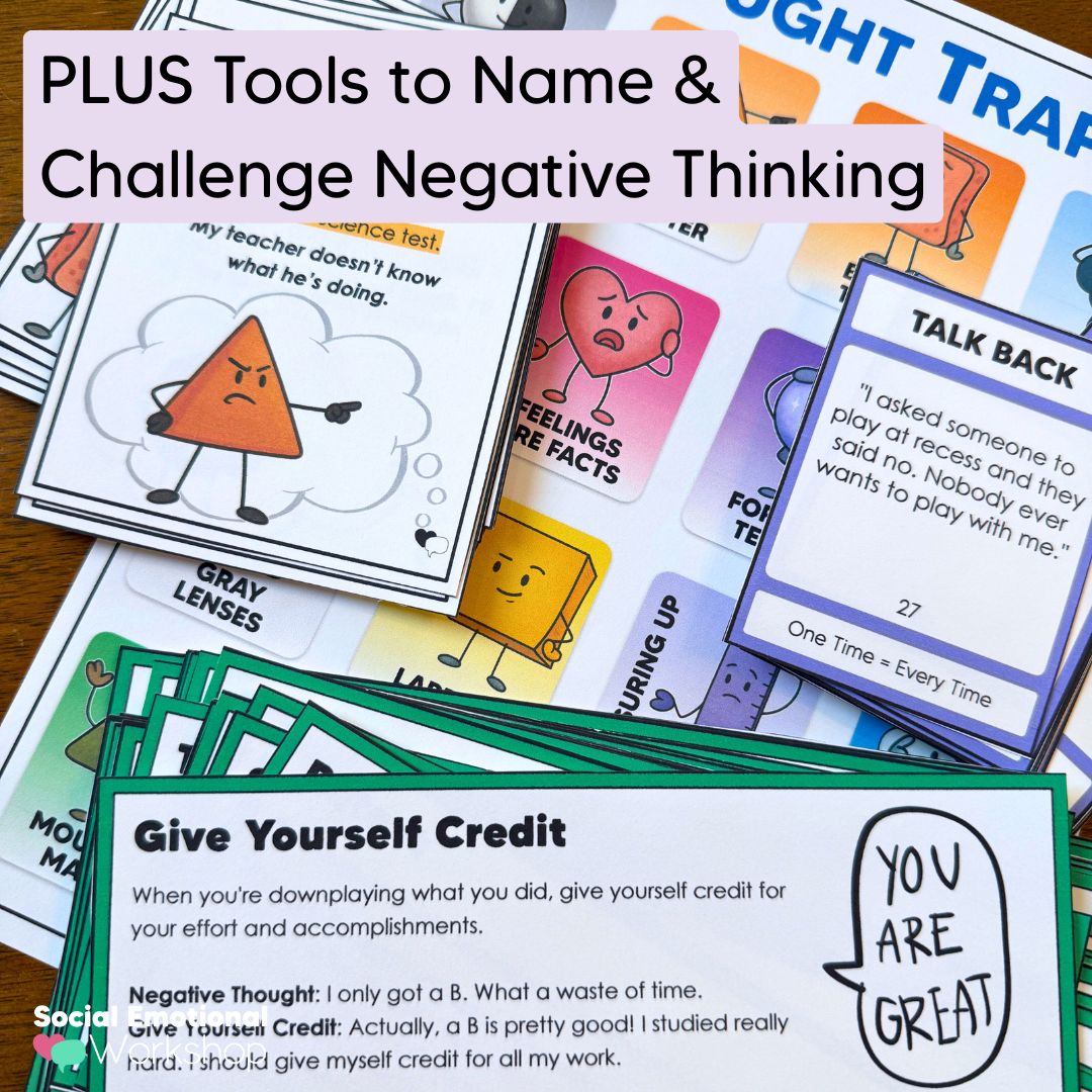 Changing Negative Thoughts CBT Activities | Thoughts on Trial + Talk Back