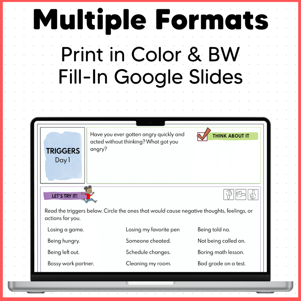 Recognize Stress & Triggers - Quick SEL Worksheets - Low Prep