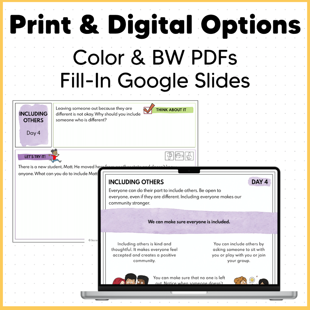 Including Others, Being Kind, Community - SEL Worksheets