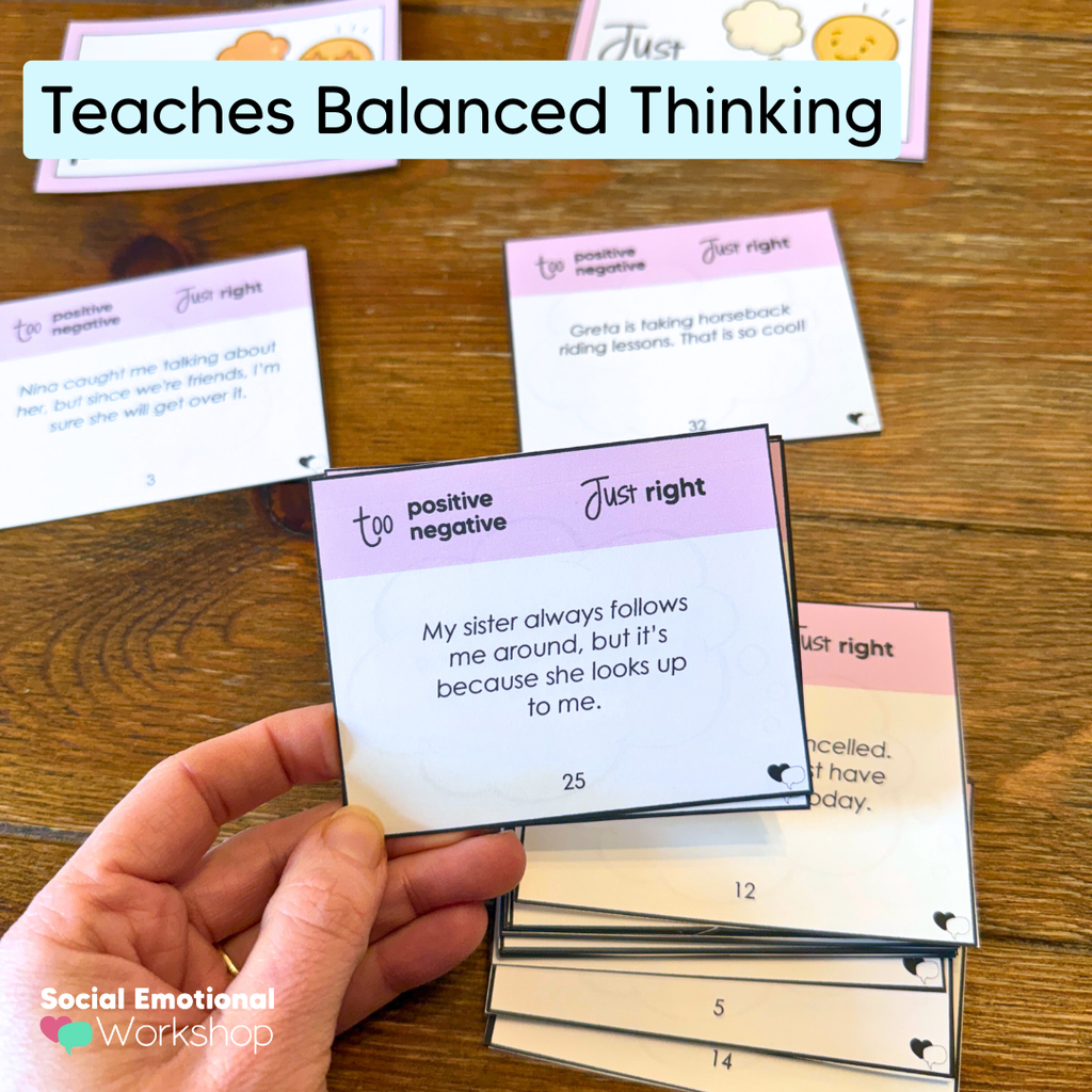 Negative and Positive Thinking Sort - CBT Counseling Activity for Positive Self Talk