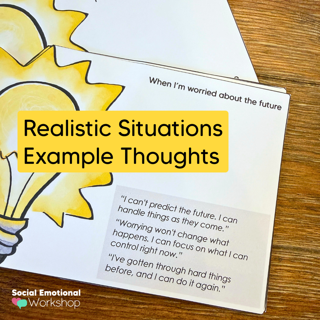 Positive Self Talk Activity for Helpful Thinking | Bright Thoughts Minibook | CBT Counseling Worksheets