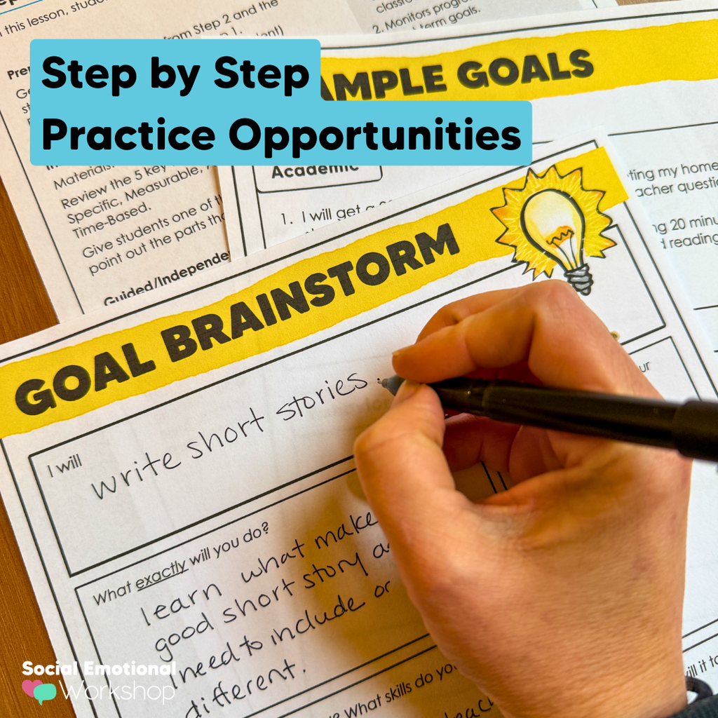 SMART Goal Setting Lessons with Activities, Templates, + Teaching Slides