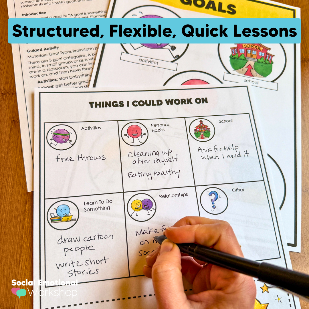 SMART Goal Setting Lessons with Activities, Templates, + Teaching Slides