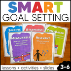 SMART Goal Setting Lessons with Activities, Templates, + Teaching Slides