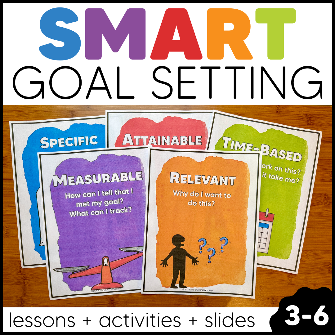 SMART Goal Setting Lessons with Activities, Templates, + Teaching Slides