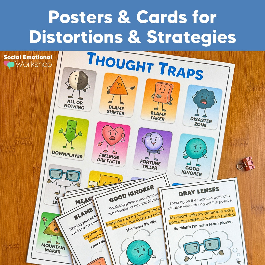 Negative Thinking Counseling Activities | CBT Cognitive Distortions & Reframing Automatic Negative Thoughts