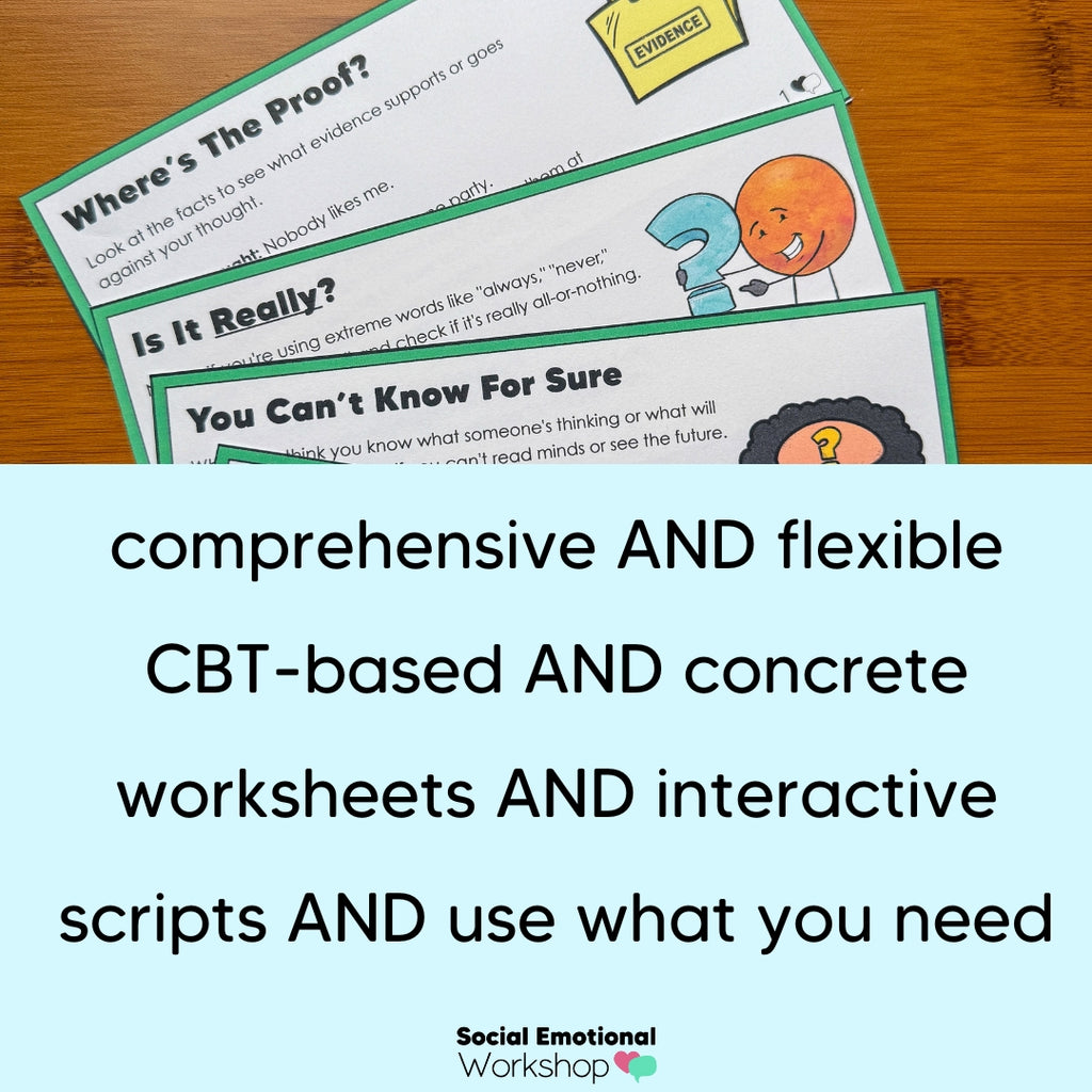 Negative Thinking Counseling Activities | CBT Cognitive Distortions & Reframing Automatic Negative Thoughts