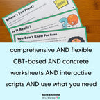 Negative Thinking Counseling Activities | CBT Cognitive Distortions & Reframing Automatic Negative Thoughts