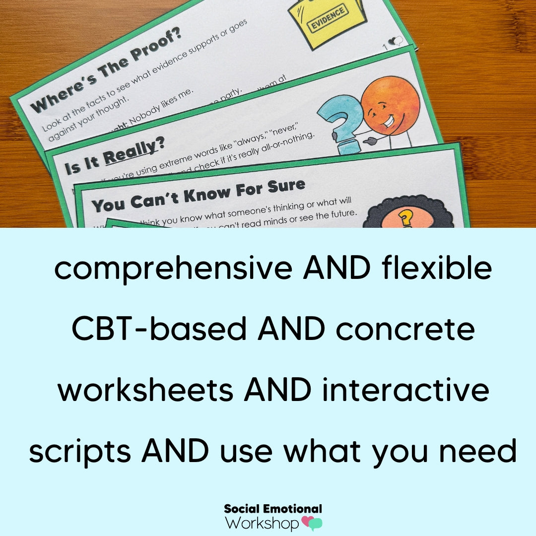 Negative Thinking Counseling Activities | CBT Cognitive Distortions & Reframing Automatic Negative Thoughts