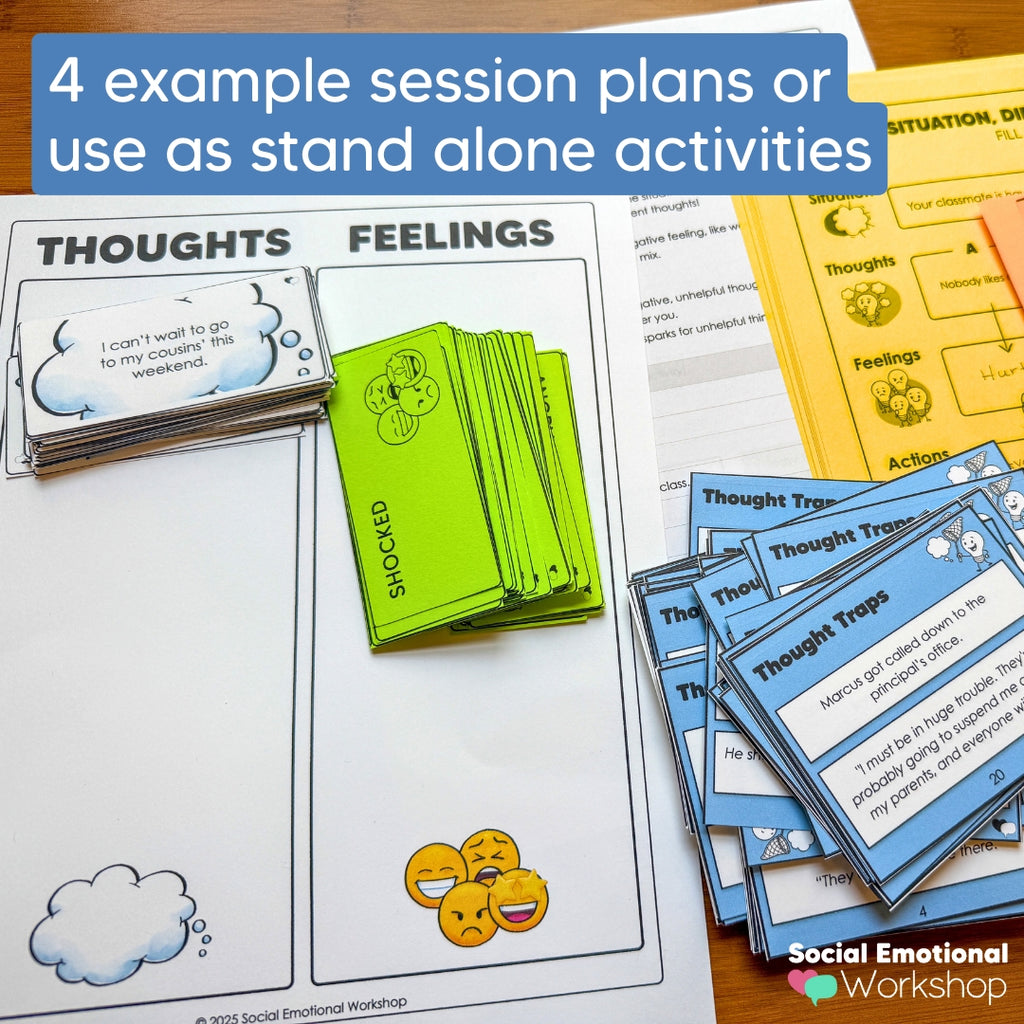 Negative Thinking Counseling Activities | CBT Cognitive Distortions & Reframing Automatic Negative Thoughts