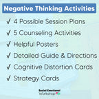 Negative Thinking Counseling Activities | CBT Cognitive Distortions & Reframing Automatic Negative Thoughts