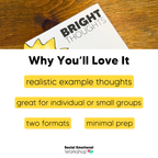 Positive Self Talk Activity for Helpful Thinking | Bright Thoughts Minibook | CBT Counseling Worksheets