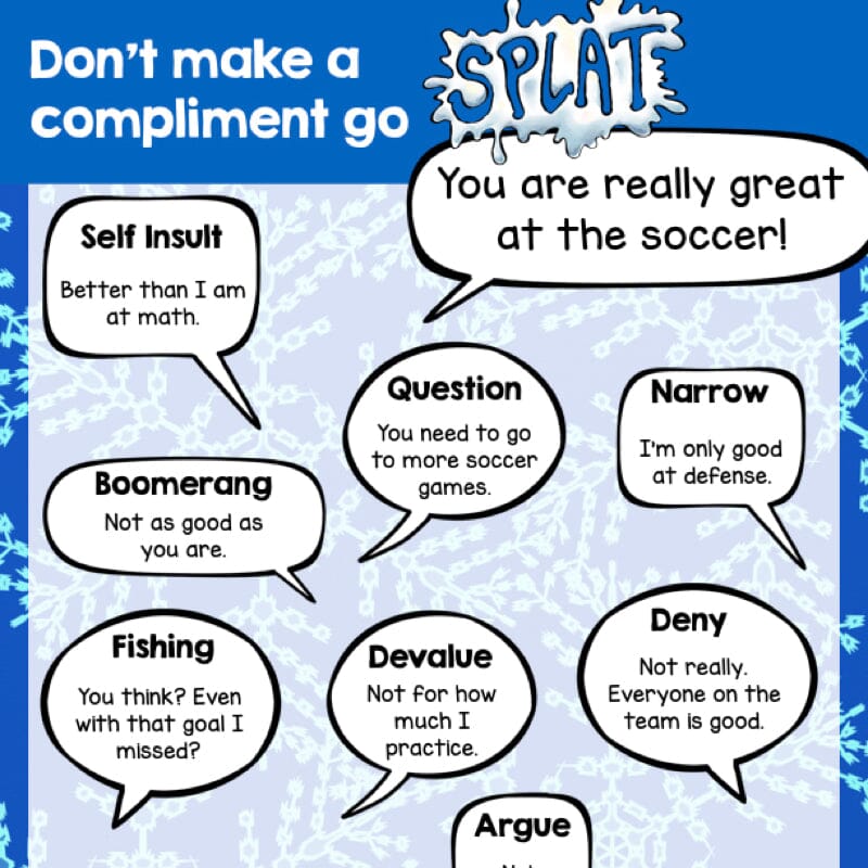 Accepting Compliments - Social Skills Lesson and Activities Educational Worksheets Social Emotional Workshop