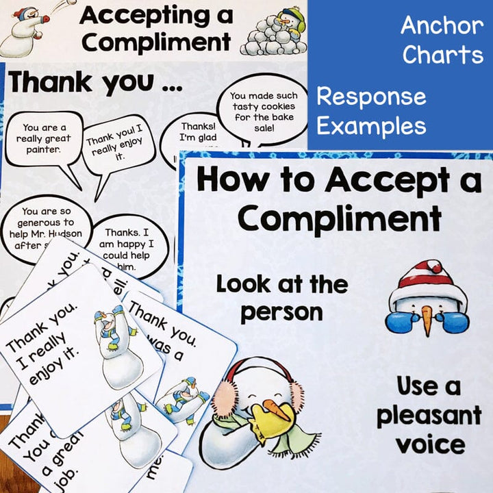 Accepting Compliments - Social Skills Lesson and Activities Educational Worksheets Social Emotional Workshop