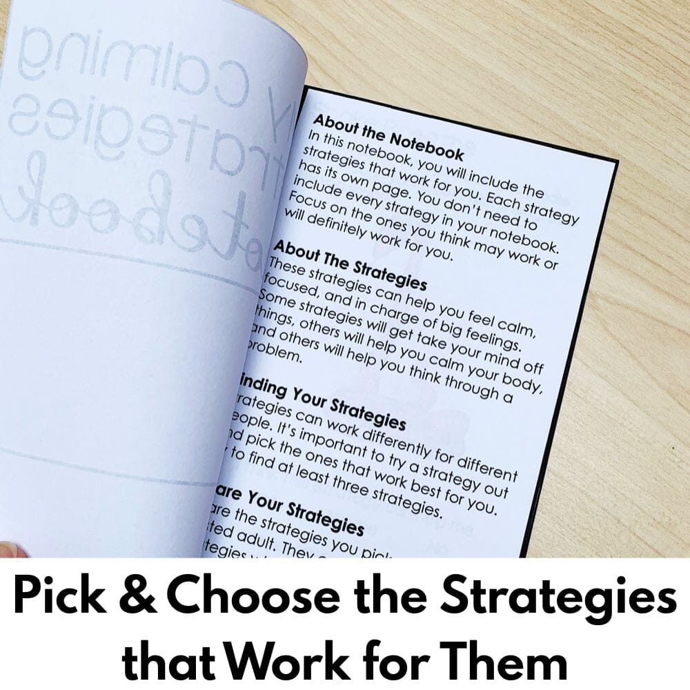 Calming Strategies Notebook for Students Media Social Emotional Workshop