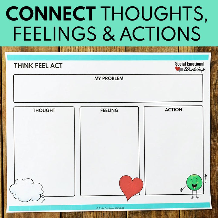 CBT Worksheets for School Counseling - Printable & Digital for Distance Learning Media Social Emotional Workshop
