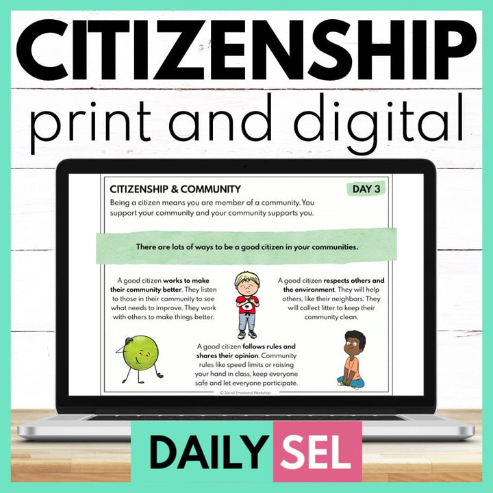 Citizenship Lessons and Worksheets - Good Citizen Activities Media Social Emotional Workshop