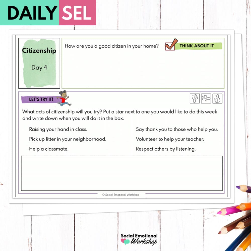 Citizenship Lessons and Worksheets - Good Citizen Activities Media Social Emotional Workshop