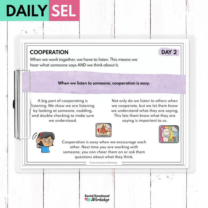 Cooperation Lessons - SEL Activities for Distance Learning Media Social Emotional Workshop
