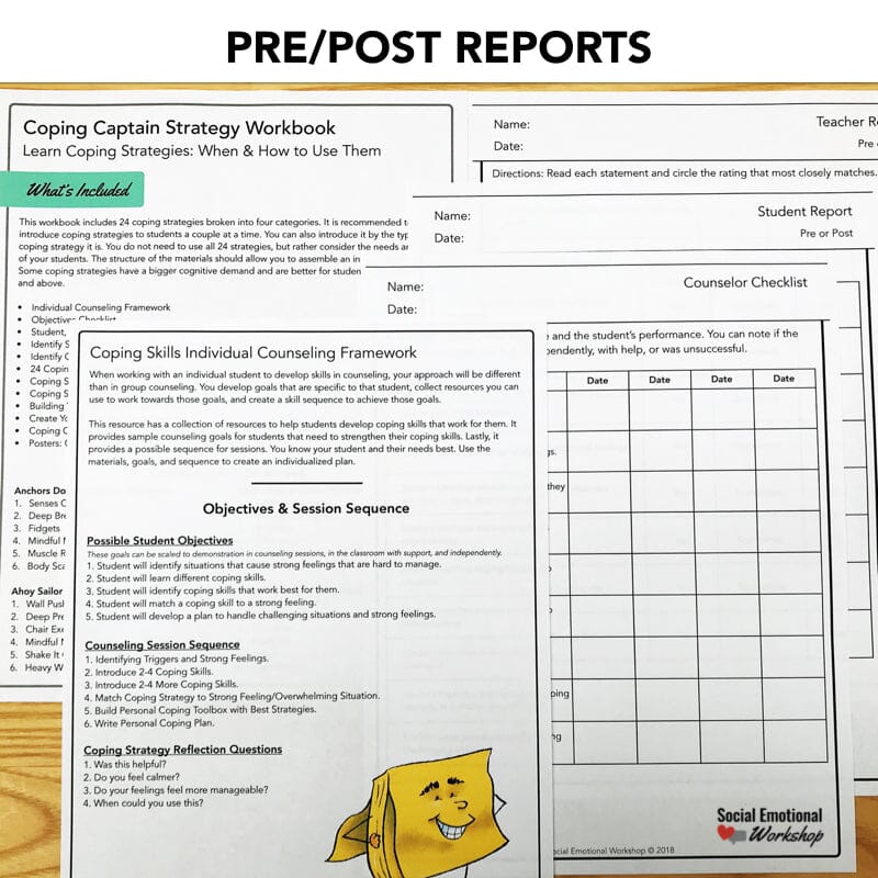 Coping Skills Activities and Workbook Media Social Emotional Workshop